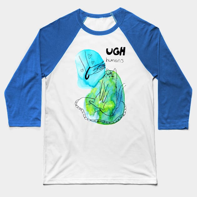 Ugh Humans - Triclops Alien Cat Baseball T-Shirt by saradaboru